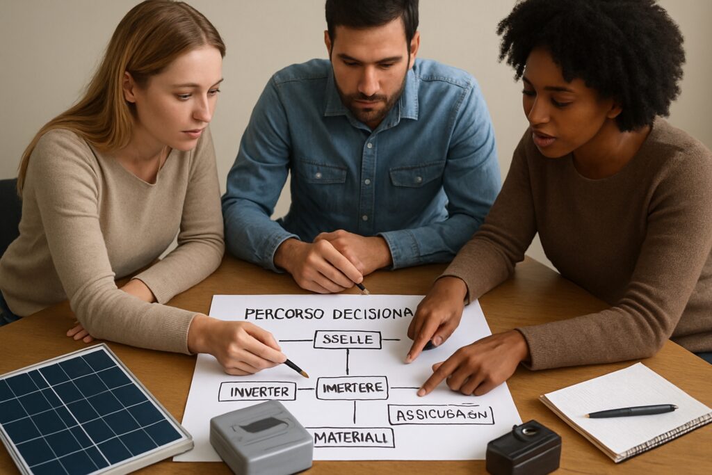 Percorso decisionale per scegliere componenti, coperture e materiali con criteri misurabili